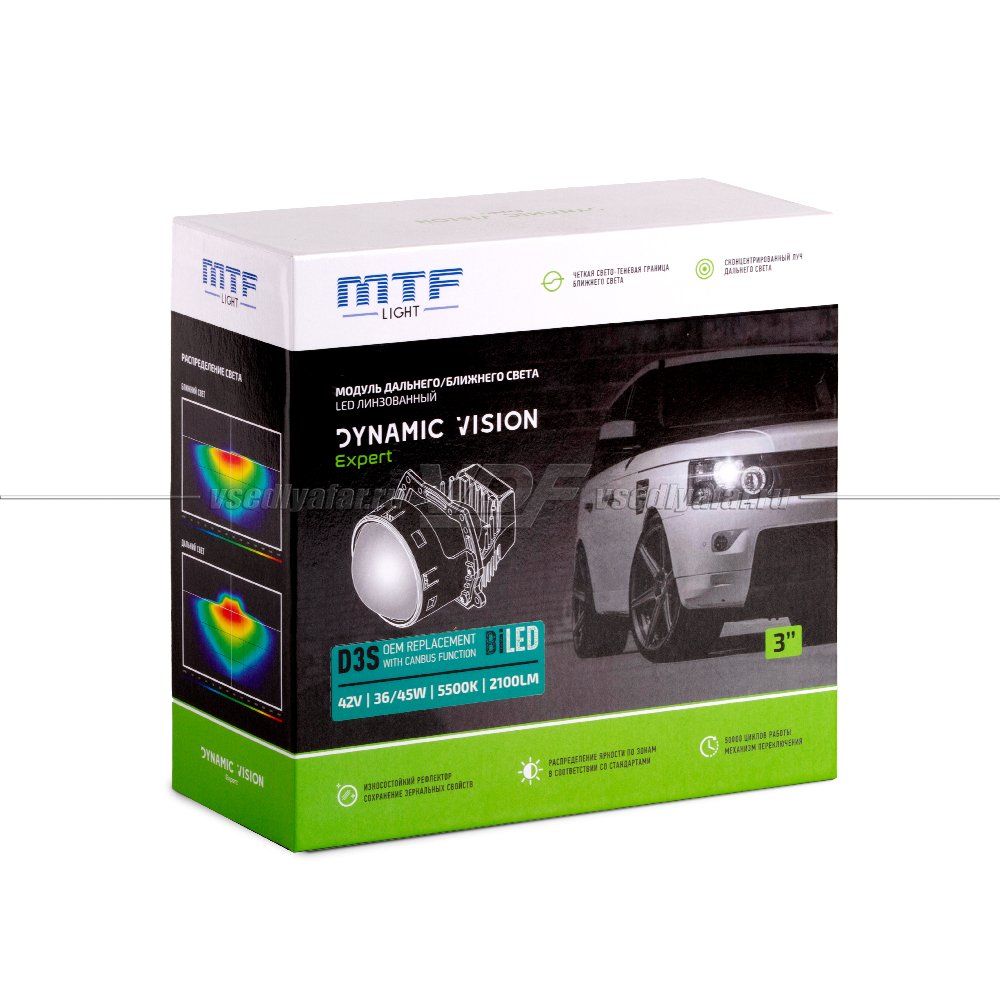 Светодиодные линзы MTF Light Dynamic Vision Expert D3S CANBUS 5500K Bi-Led (комплект 2 шт) HL45D3