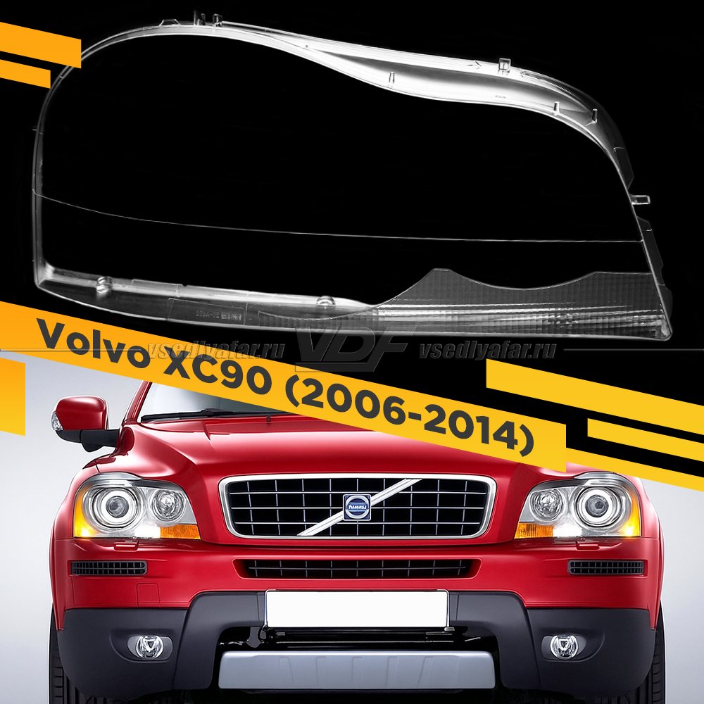 Стекло для фары Volvo XC90 (2006-2014) v2 Правое