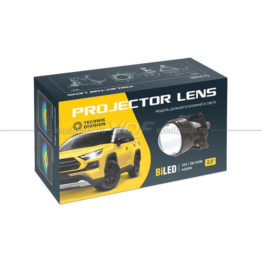 Светодиодные линзы Technik Division 2,5" 4300K 12V Bi-Led (комплект 2 шт) TD25K4