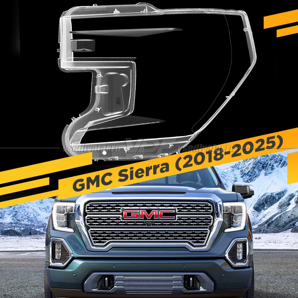 Стекло для фары GMC Sierra (2018-2025) Левое