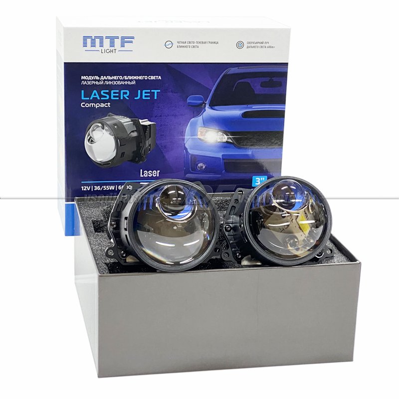 Светодиодные линзы MTF Light Laser Jet Compact 3 6000K Bi-Led (комплект 2 шт) LS55K60