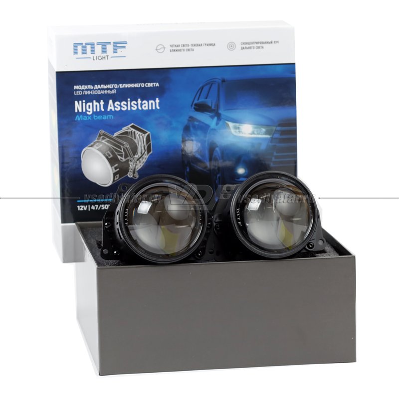 Светодиодные линзы MTF Light Night Assistant Max beam LED 3 5500K Bi-Led (комплект 2 шт) HL47K60