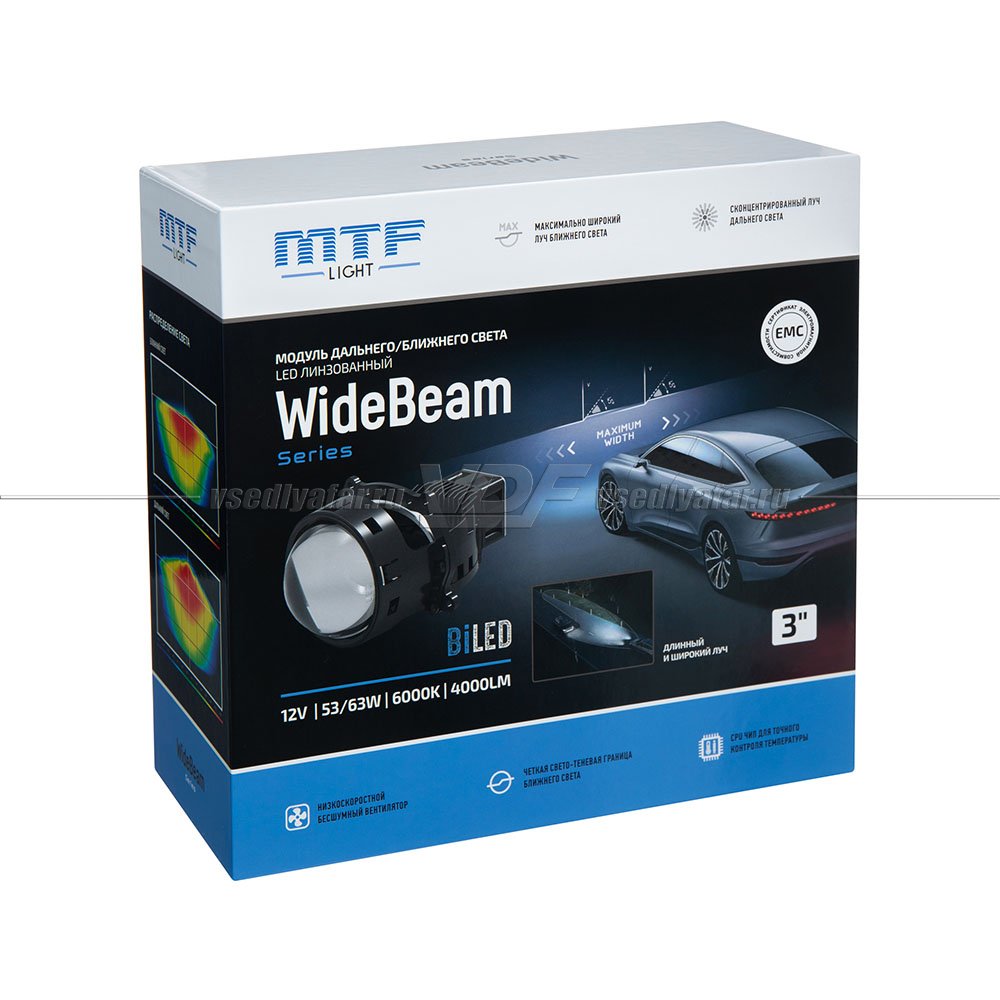 Светодиодные линзы MTF Light WideBeam 3 6000K Bi-Led (комплект 2 шт) HL65K60