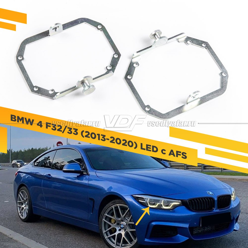 Рамки для установки линз в фары BMW 4 F32/33/36 2013-2020 LED с AFS