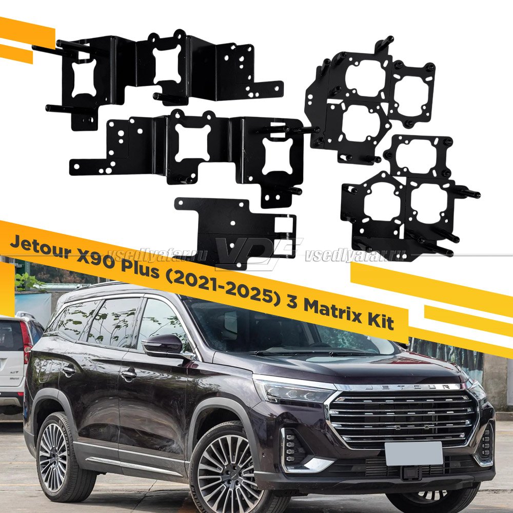 Рамки для замены линз в фарах Jetour X90 Plus 2021-2025 3 Matrix Kit