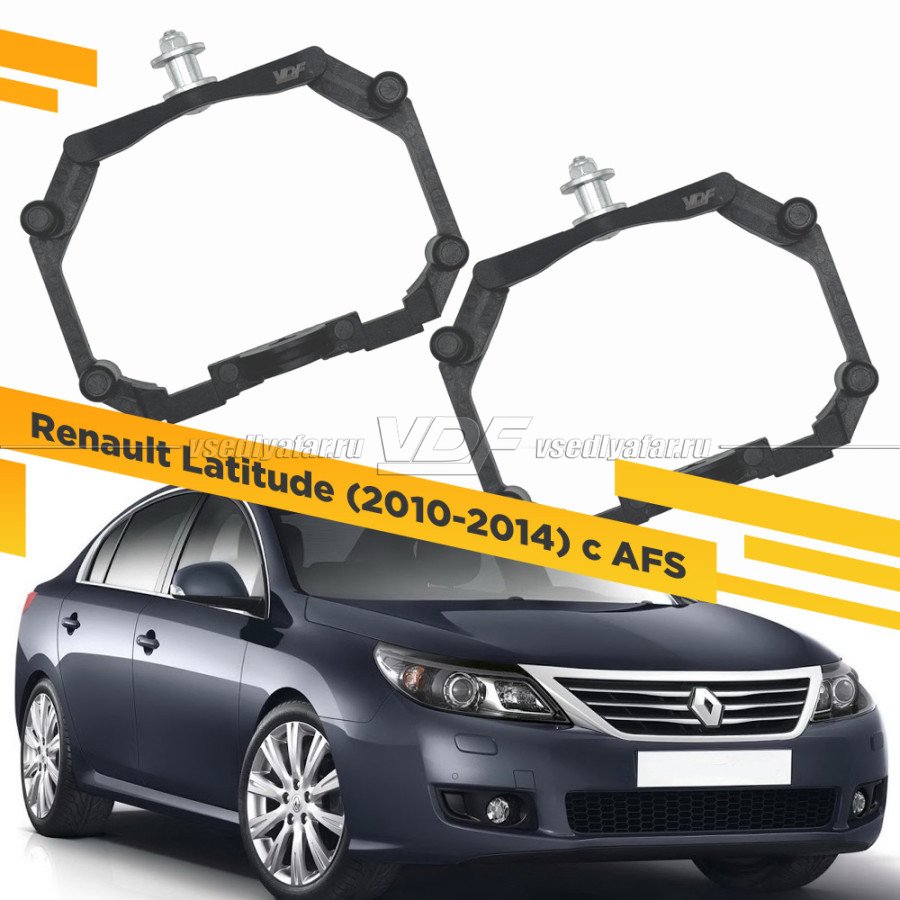 Рамки для замены линз в фарах Renault Latitude 2010-2014 с AFS Пластик.